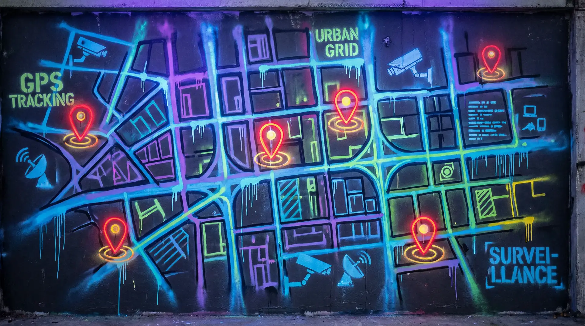 秘密导航网址 狗仔追踪地图 - 城市涂鸦风格